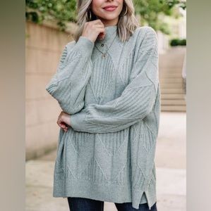 Mint Oversized Tunic Sweater